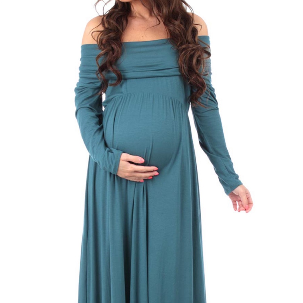 Mother Bee Cowl Neck/Off Shoulder Maternity Dress